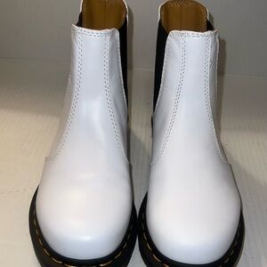 Dr. Martens White Leather Chelsea Boots Sz. 7